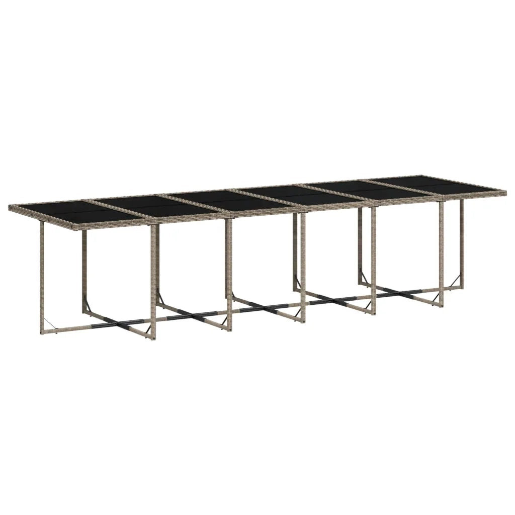 Set da pranzo da giardino da 13 pz con Cuscini in Polyrattan Grigio 3278076
