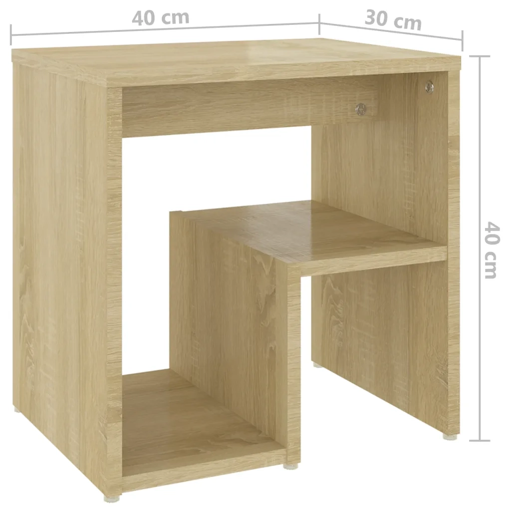 Comodino Rovere Sonoma 40x30x40 cm in Legno Multistrato 806334