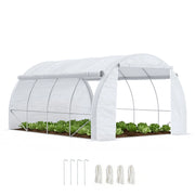 Serra Tunnel Giardino ¨C zephmum ¨C Bianco 4x3x2 m con Porta e 8 Finestre