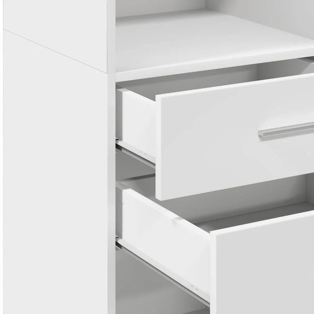 Buffet credenza cassettiera mobiletto mobile contenitore organizer cucina soggiorno salotto alto 30 x 42,5 x 124 cm legno ingegnerizzato bianco 02_0032254