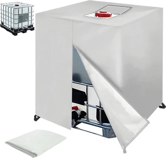 Copertura per tanke IBC da 1000L: copertura per tanke, pellicola UV per tanke, dimensioni 120 x 100 x 116 cm, accessori per contenitore IBC, compatibile con copertura per contenitore IBC da 1000L