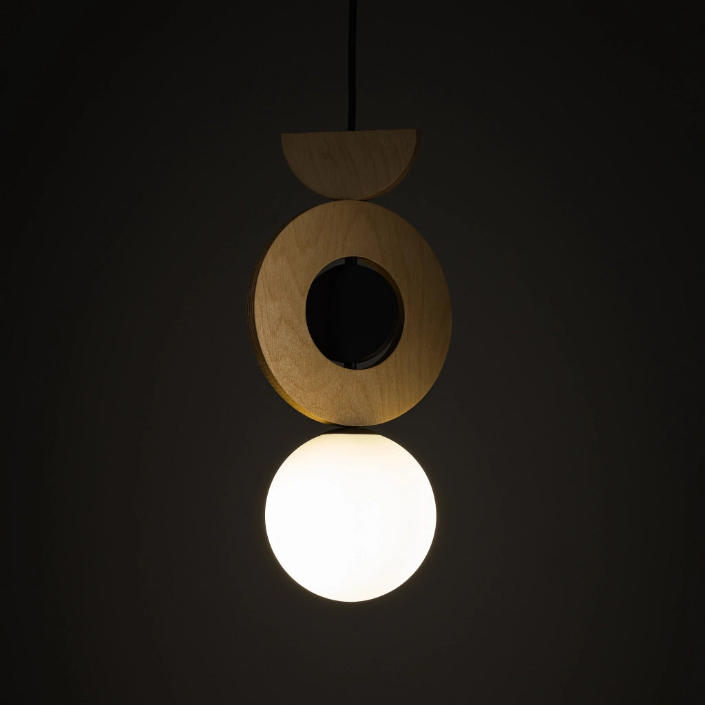 Sospensione Nowodvorski Drops Wood B sfera bianca G9 12W
