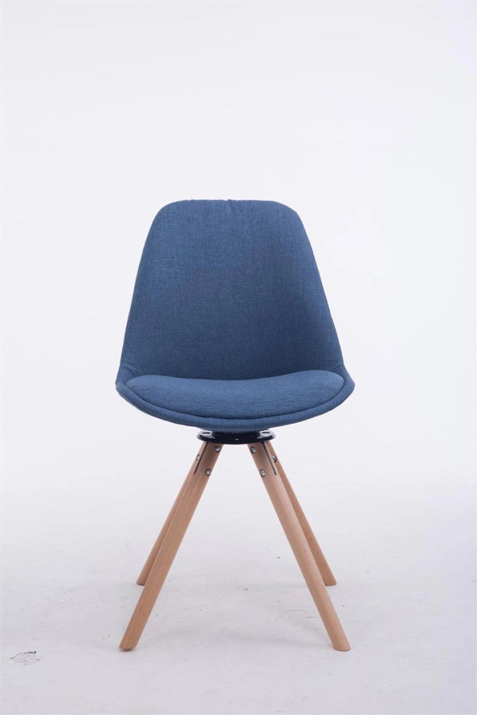 Sedia ospite Troyes Girevole Tessuto Rotondo blu,natura