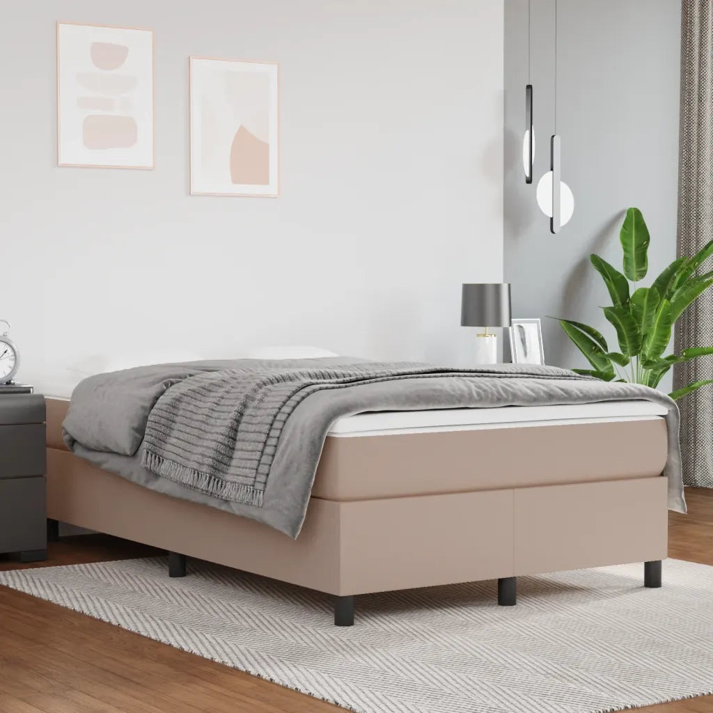 Struttura Letto a Rete a Molle Cappuccino 120x200 cm in Similpelle 3121040