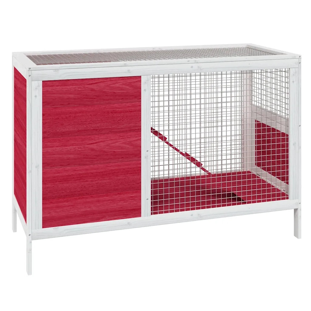 Conigliera Rossa 103x44x69,5 cm in Legno Massello di Pino 172299