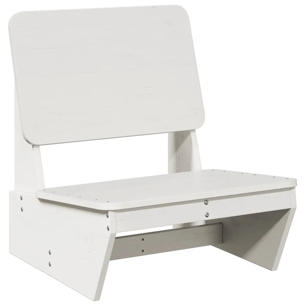 Sedie da Giardino 2 pz Bianche Legno Massello di Pino 859313