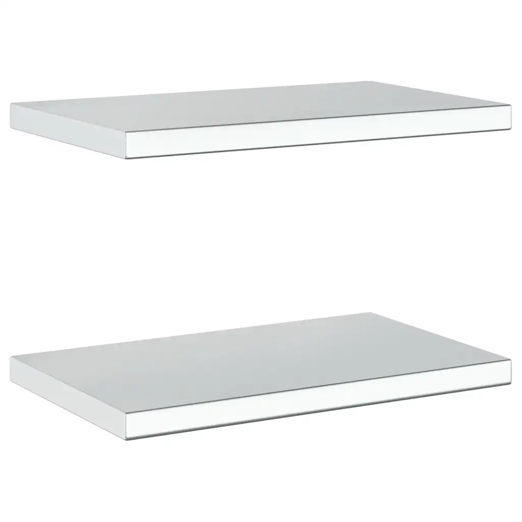 Mensole a Muro 2 pz 50x30x3 cm Argento in Acciaio Inossidabile