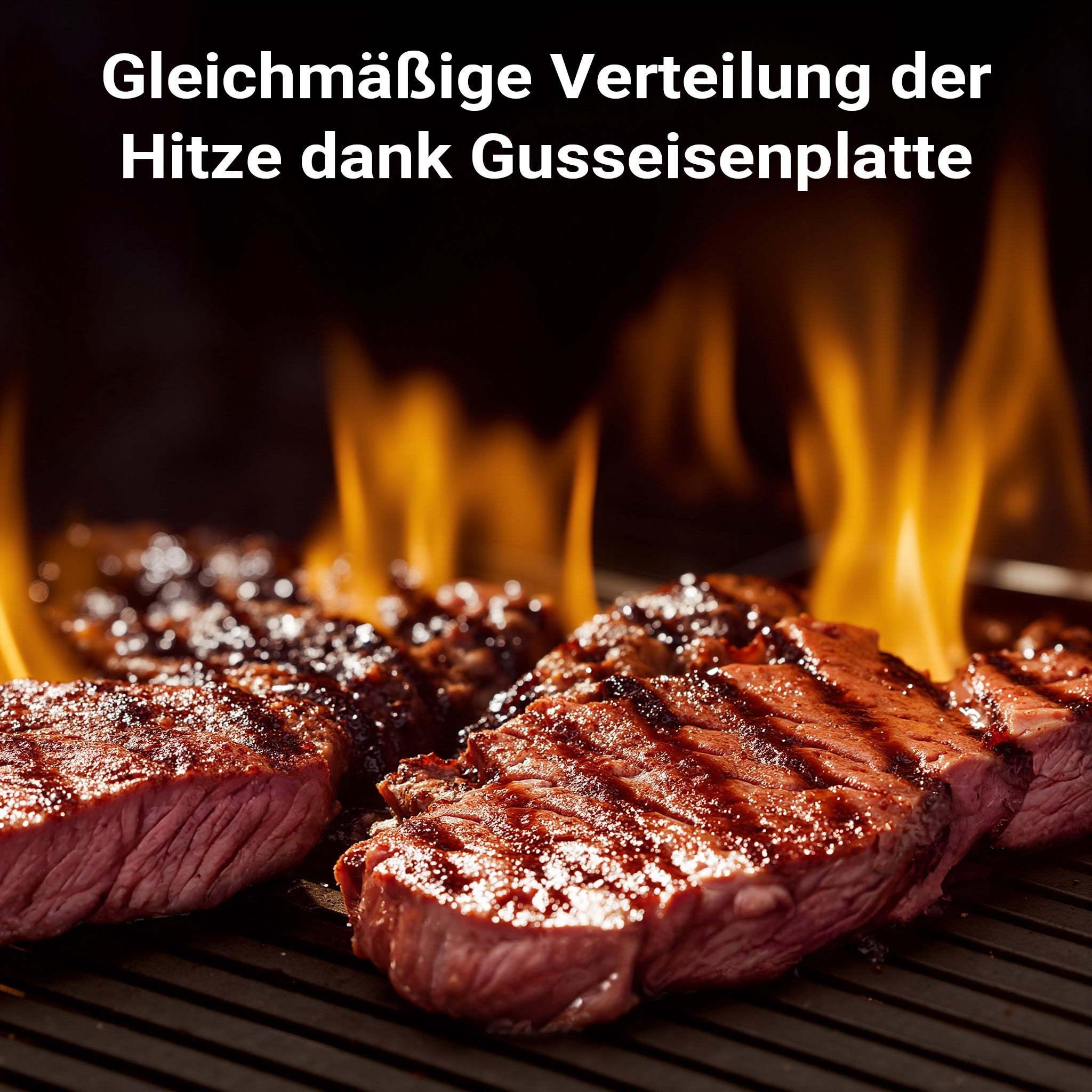 Piastra in ghisa rigata, forma a mezza luna, 55 x 26,5 x 1,5 cm, griglia in ghisa per barbecue, bistecchiera, ideale per grigliare carne, pesce, verdure