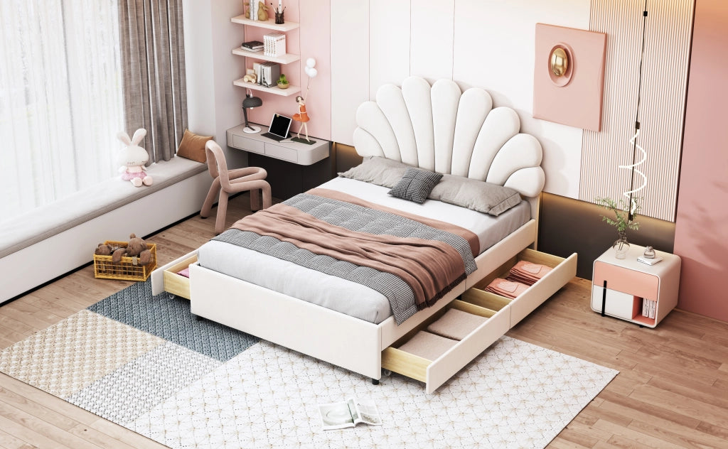 letto imbottito velluto beige 140 x 200 cm