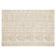 Tappeto in cotone beige 140 x 200 cm motivo geometrico rettangolare soggiorno camera da letto