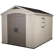 Casetta da Giardino con Mensole 256,5x331,5x243 cm Keter Factor 8x11 in Polipropilene Rinforzato Beige