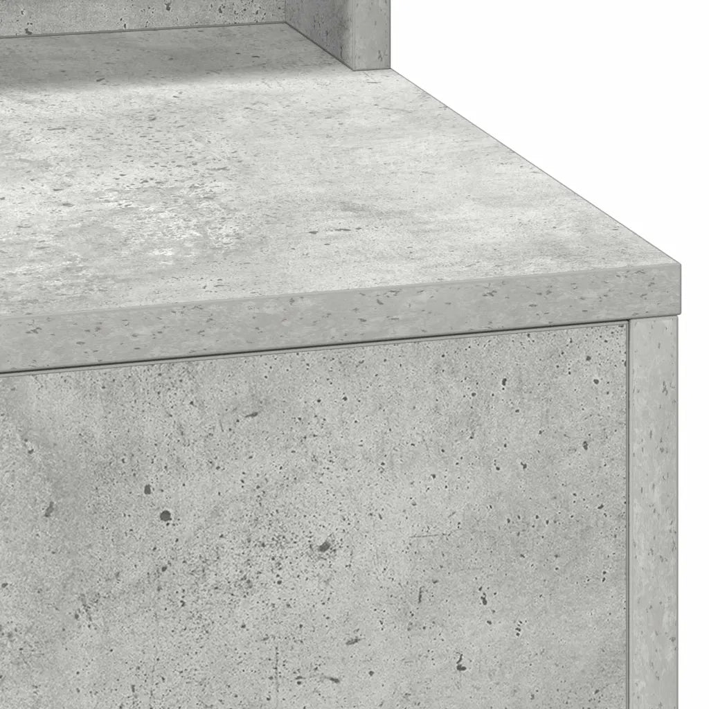 Tavolo da Trucco con specchio-Tavolo da Vanit¨¤ Grigio cemento 75,5 x 41 x 135 cm