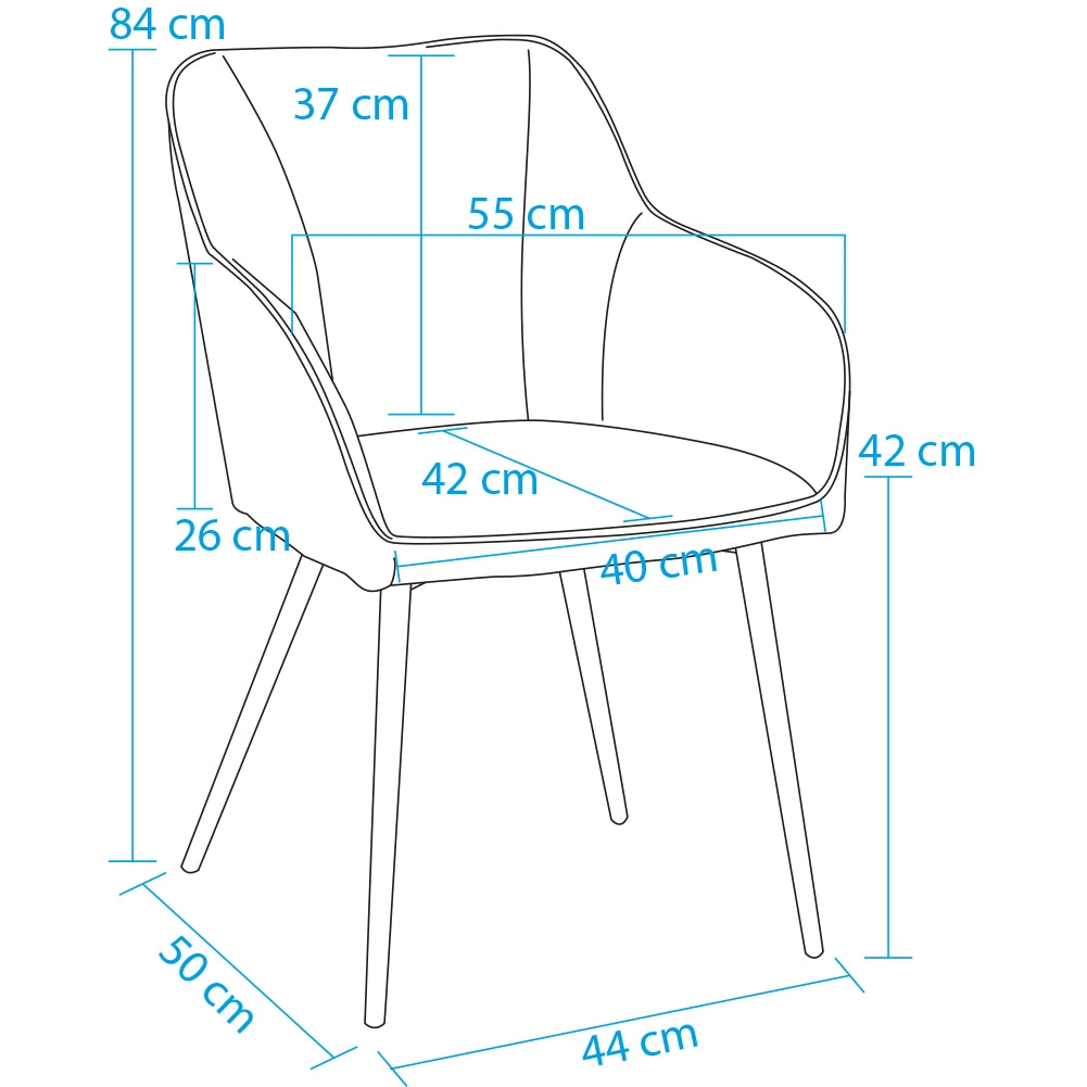 Sedia Poltrona Ergonomica Microfibra Marrone Stile Moderno Gambe Metallo Nero