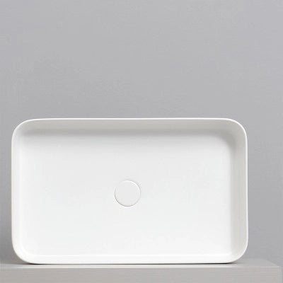 Lavabo da appoggio rettangolare 65 in ceramica bianco lucido  Epsilon