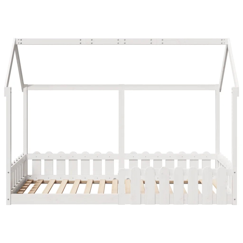 Giroletto Casetta Bambini Bianco 90x190 cm Legno Massello Pino 850693