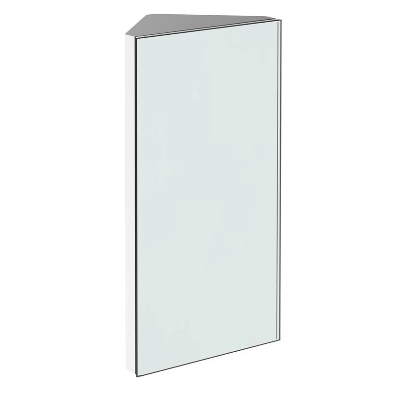 ARMADIETTO PENSILE ANGOLARE DA BAGNO IN ACCIAIO CON SPECCHIO 60 X 30 X 18.4CM