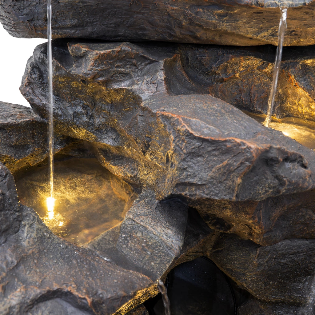 Fontana da Giardino Elettrica con LED e Cascata – Rustic Rapids