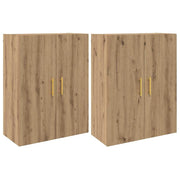 Set di 2 moderni pensili con 4 ante portaoggetti 69 x 34 x 90 cm finitura rovere ingegnerizzato 02_0056041