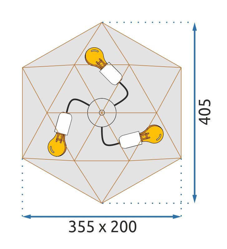 Plafoniera Da Soffitto Black Gold APP1094-3C