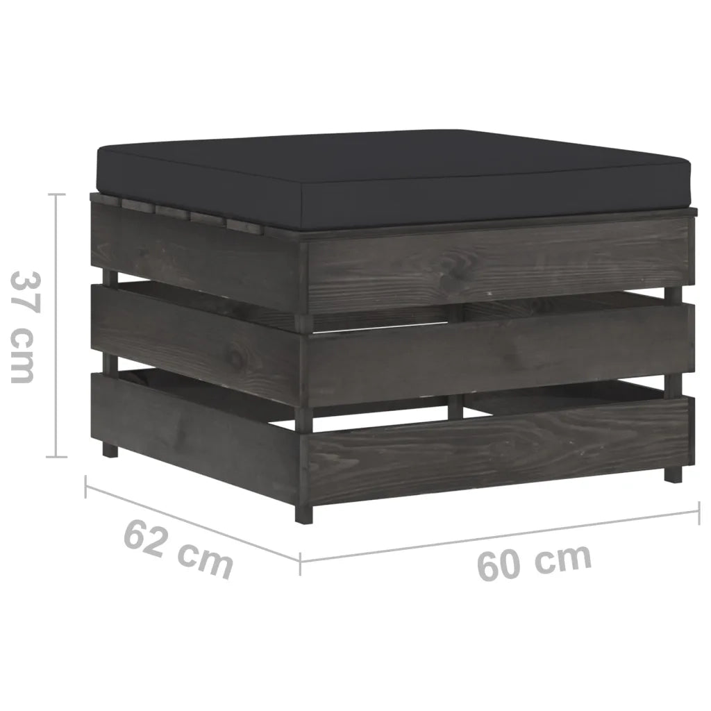 Set Divani da Giardino con Cuscini 2 pz Legno Impregnato Grigio cod mxl 42755