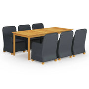 Set da pranzo da giardino per esterni 7 pezzi mobili grigio scuro 02_0013978