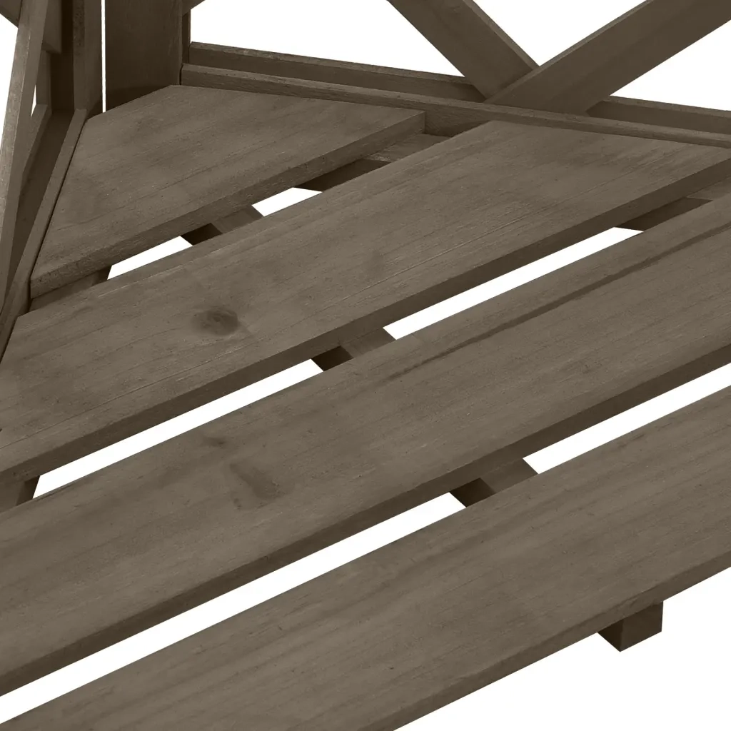 Graticcio Angolare Grigio 50x50x145 cm Legno Massello di Abete CFW2765669
