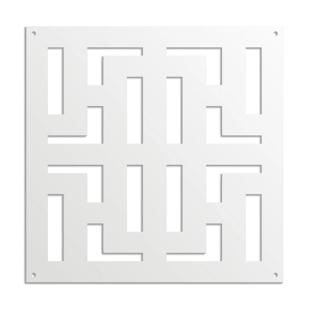 NO WAY - Pannello in PVC traforato - Parasole Colore: bianco, Misura: 48x48 cm