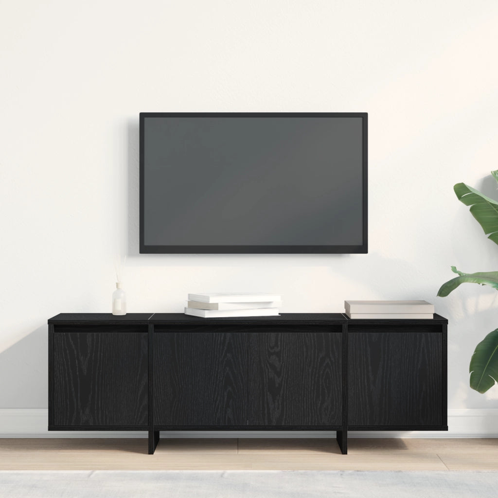 Mobile TV  Nero Rovere 120x30x40,5 cm in legno ingegnerizzato