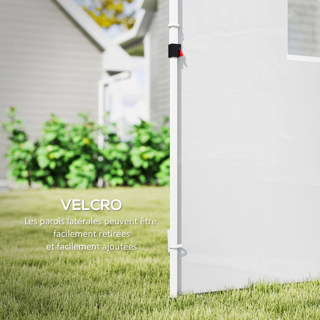 Pannelli laterali per gazebo 3x3 m con finestra ¨C zephmum ¨C Tessuto Oxford bianco, 2 pezzi
