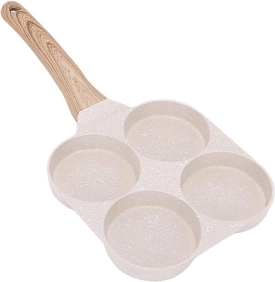 Padella antiaderente 18 cm in alluminio, con fondo dorato, compatibile con induzione - bianco