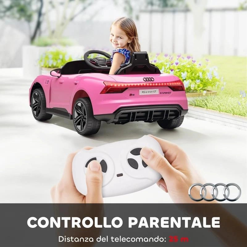 AUTO ELETTRICA PER BAMBINI 3-5 ANNI CON TELECOMANDO, SOSPENSIONI E CLACSON, 103X58X41 CM, ROSA