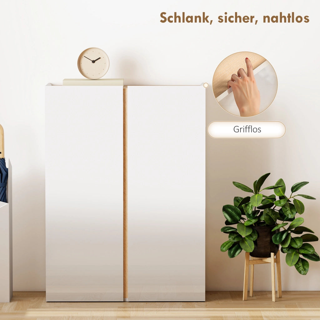 Scarpiera 6 ripiani salvaspazio ¨C Xylo ¨C Bianco legno 18 paia ante soft-close
