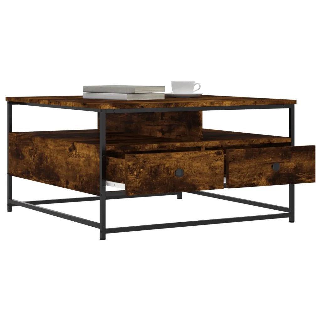 Tavolino da salotto | Tavolino da caff¨¨ | Tavolino da Soggiorno Rovere Fumo 80x80x45 cm Legno Multistrato