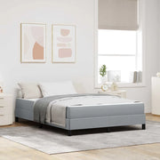 vidaXL Letto a molle con materasso Grigio chiaro 140 x 190 cm Tessuto