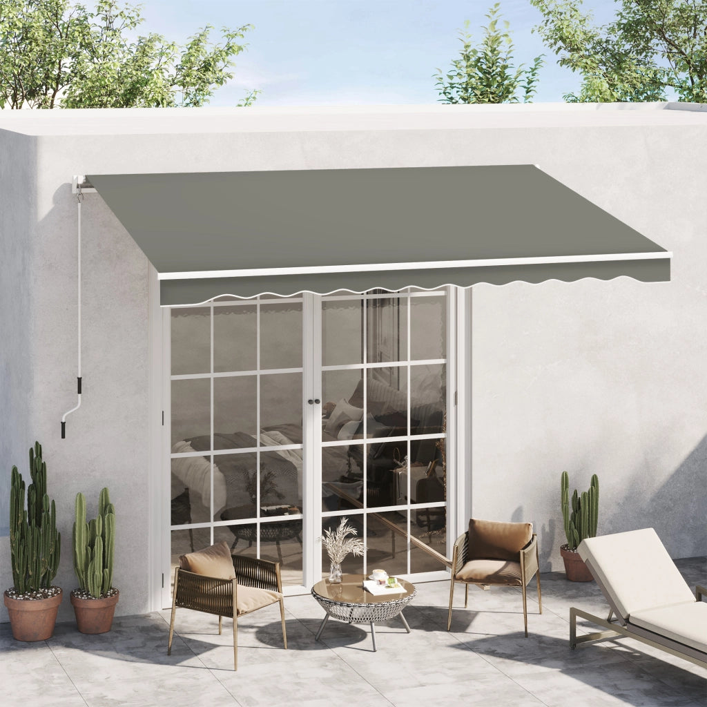 Tenda da Sole per Esterno Avvolgibile a Bracci ¨C zephmum ¨C Grigio 350x250 cm