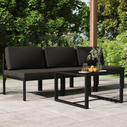 Set Divani da Giardino 4 pz con Cuscini in Alluminio Antracite cod mxl 35821