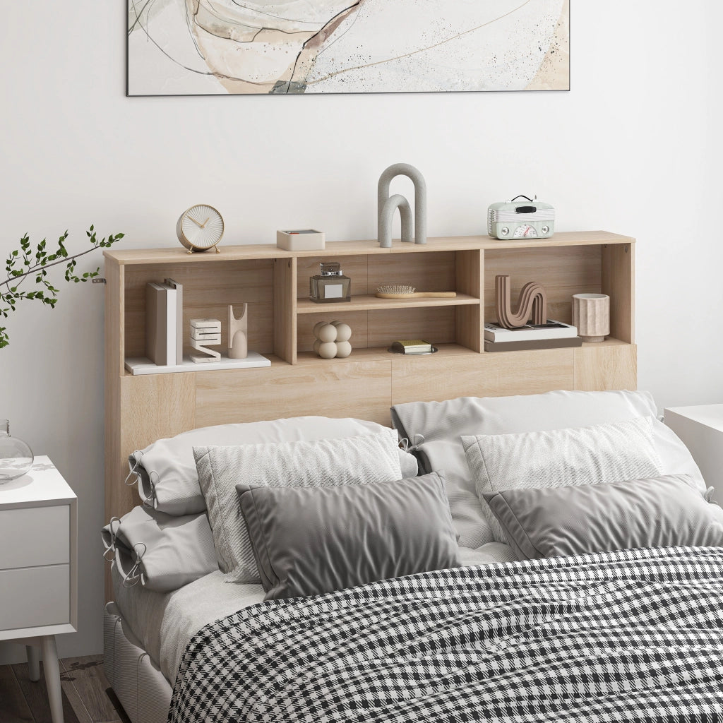 Testiera con contenitore ¨C Xylo ¨C legno naturale 140x103,5x19 cm 4 vani aperti