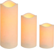 Set di Candele LED con Fiamma Vibrante da 3 per Esterno con Timer