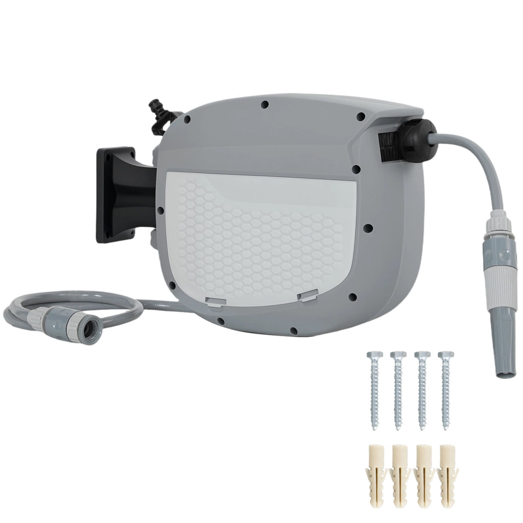 Molla per Tubo Retrattile 10+1 m ¨C zephmum ¨C Grigio con Supporto e Boquilla 2 Modifiche