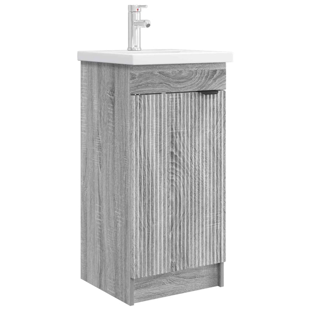Mobile da bagno con lavabo Sonoma grigio 42 x 40 x 84,5 cm 890090