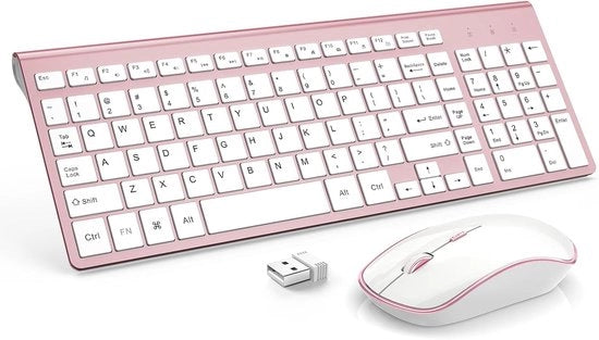Set di tastiera e mouse wireless con tasti numerici e batteria di lunga durata