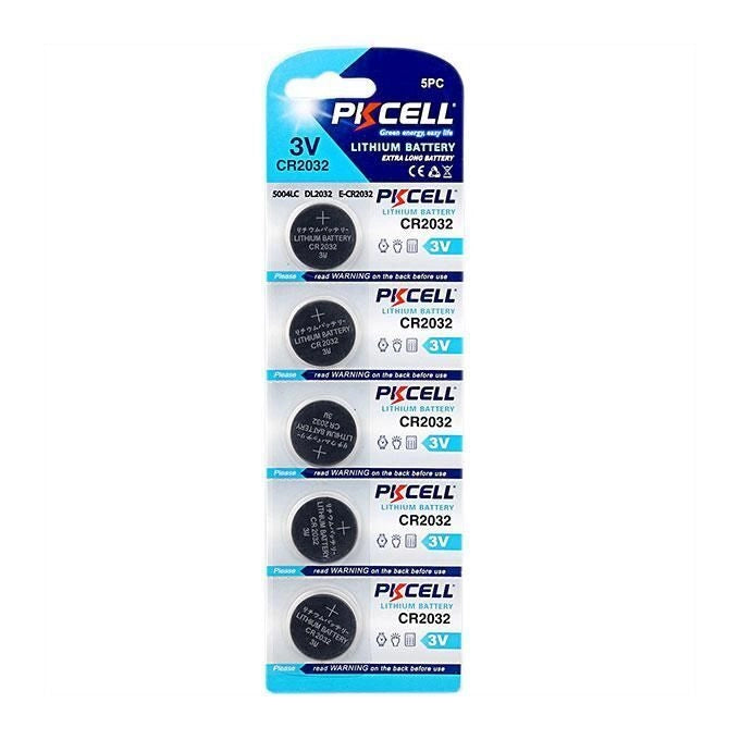 Pkcell batterie CR2032 3 volt blister 5 pezzi
