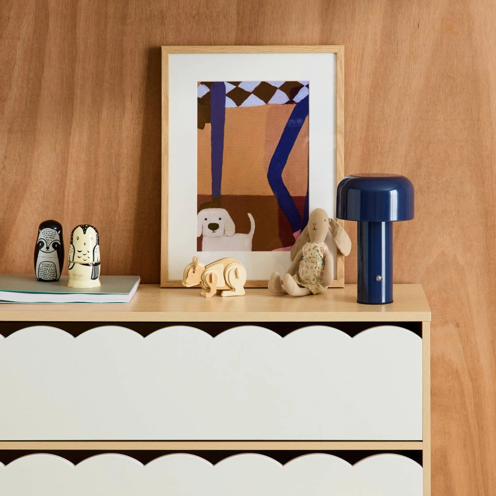 Cassettiera per bambini effetto legno 3 cassetti, bianco