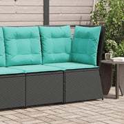 Divano angolare da giardino con Cuscini in Polyrattan Nero 368990