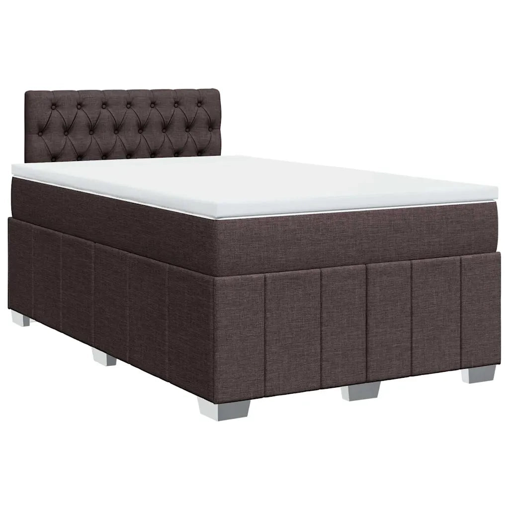 vidaXL Giroletto a Molle con Materasso Marrone Scuro 120x190cm Tessuto
