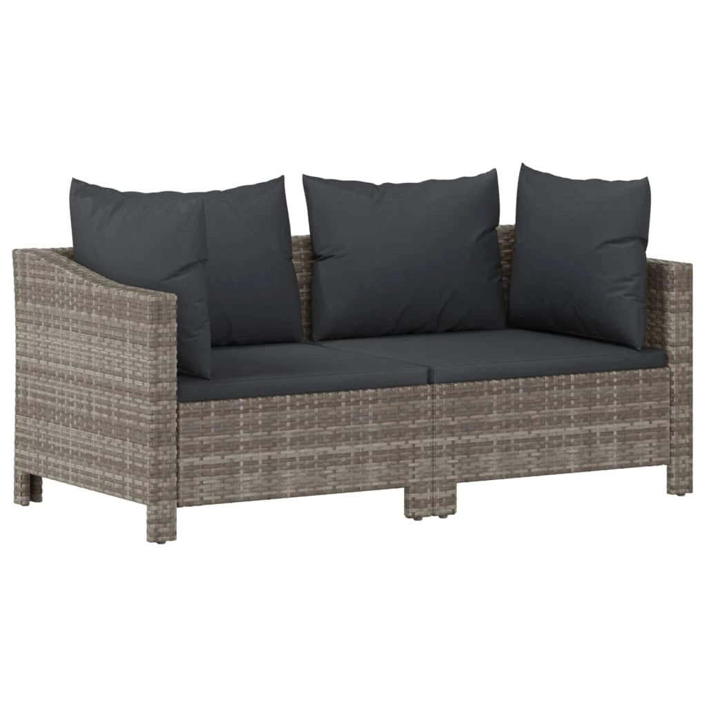 Set di mobili da giardino mobili da esterno 6 pezzi con cuscini resina intrecciata grigia 02_0016794