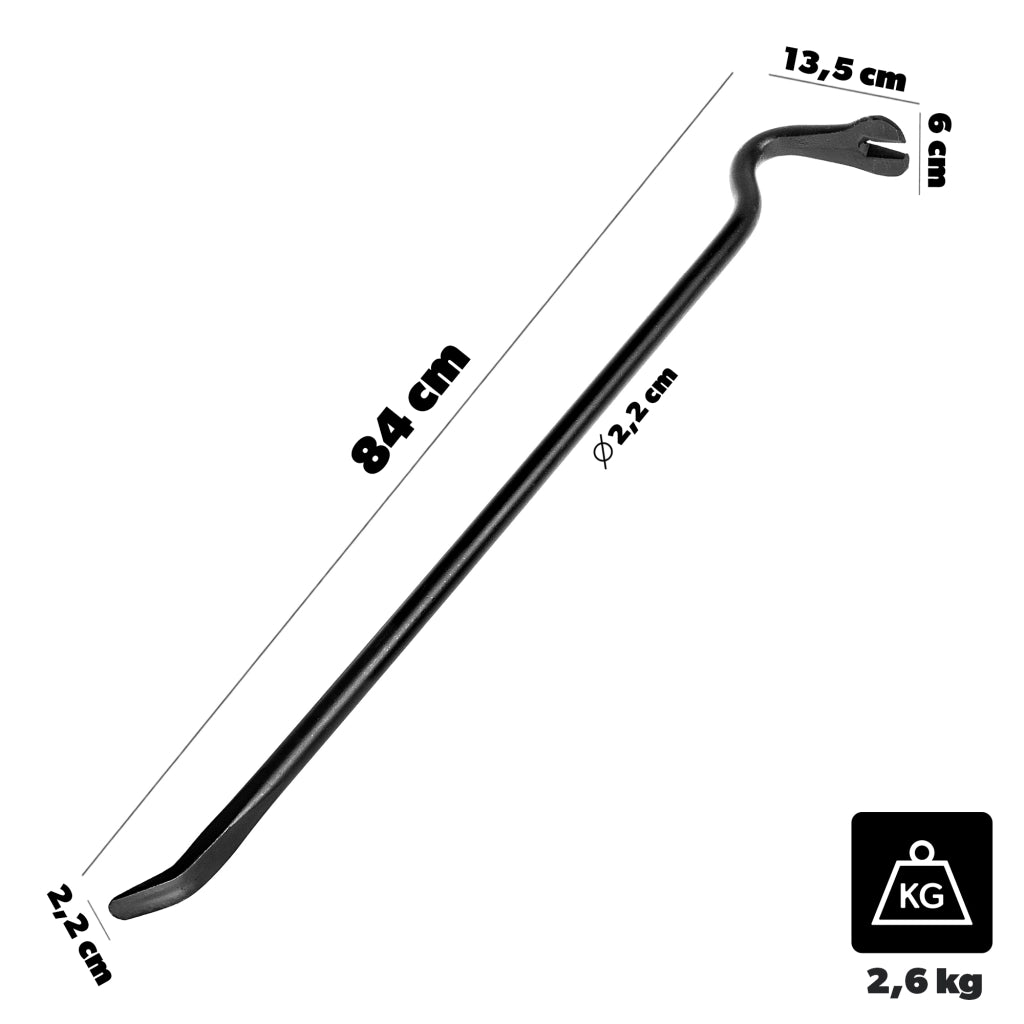 KADAX Forged Bent Crowbar 800 Mm Breszka Brecha Estrattore di chiodi per costruzioni