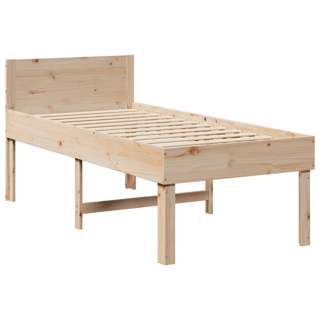 Letto senza Materasso-Struttura Letto 90x190 cm in Legno Massello di Pino 366392