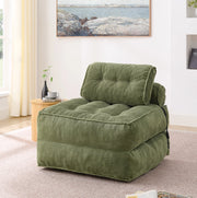 Poltrona Letto Pieghevole 2 in 1 in Velluto a Coste ¨C MINIMAL ¨C Verde, Reclinabile