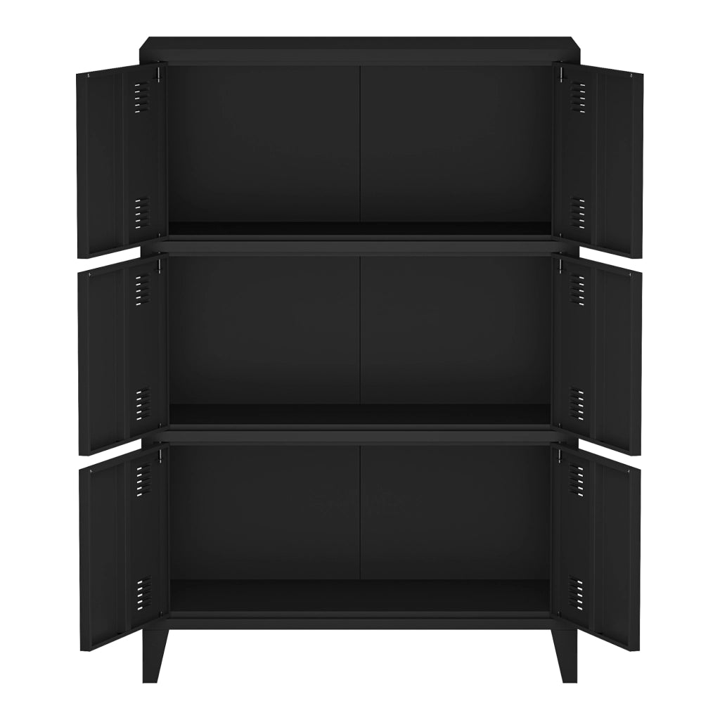 Armadio Hamina Mobile in Acciaio per Archivio 113 x 80 x 40 cm Nero [en.casa]